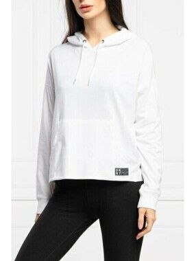 DKNY Womens Sport Logo-Patch Hoodie Size XS